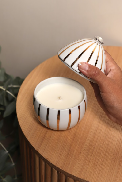 VELA HUEVO RAYA ORO BLANCO LADENAC 220G