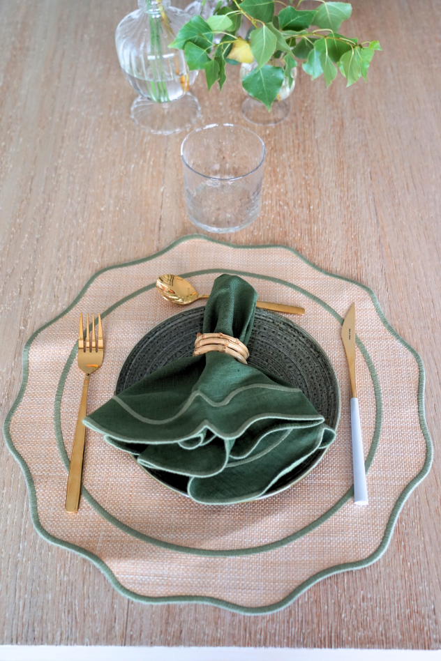 Pack Mantel Individual + Servilleta Verde