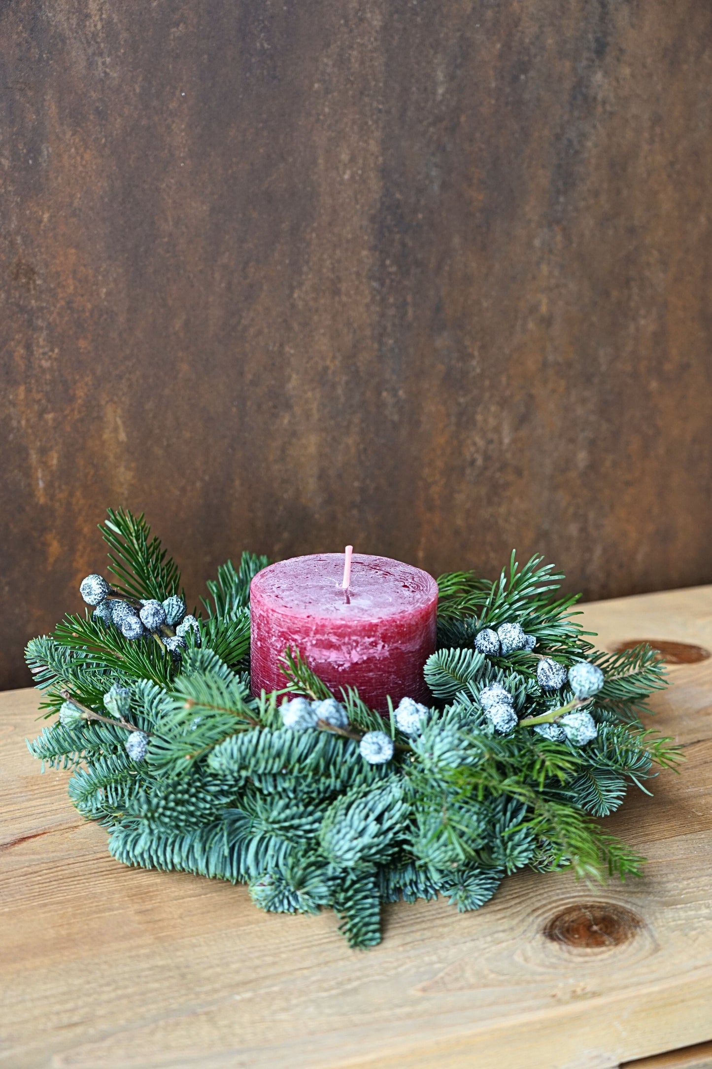 Centro Navideño con vela