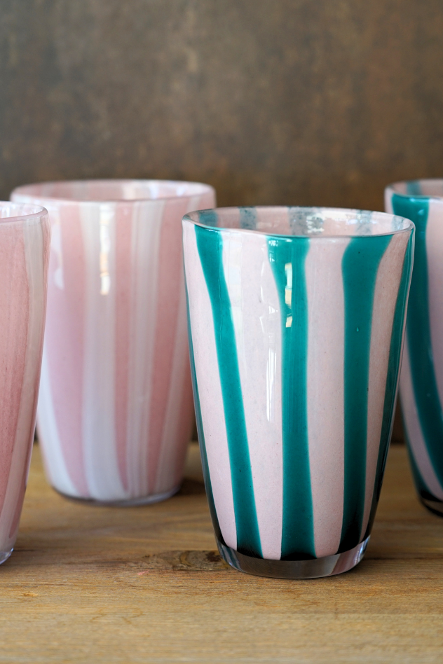 Vaso Rayas Pastel